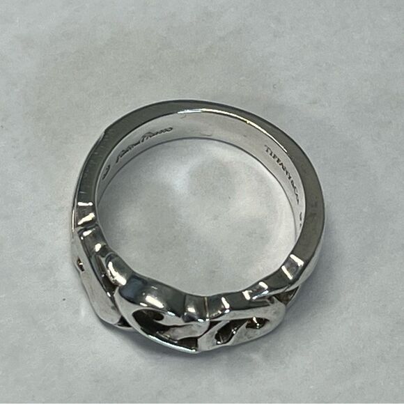 Tiffany & Co Paloma Picasso Triple Loving Heart Ring - Silver - Sz 5.5 - RETIRED - Picture 11 of 16